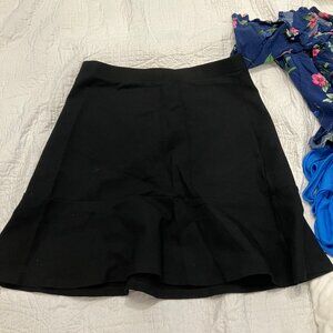 loft womens black flare skirt business casual size small